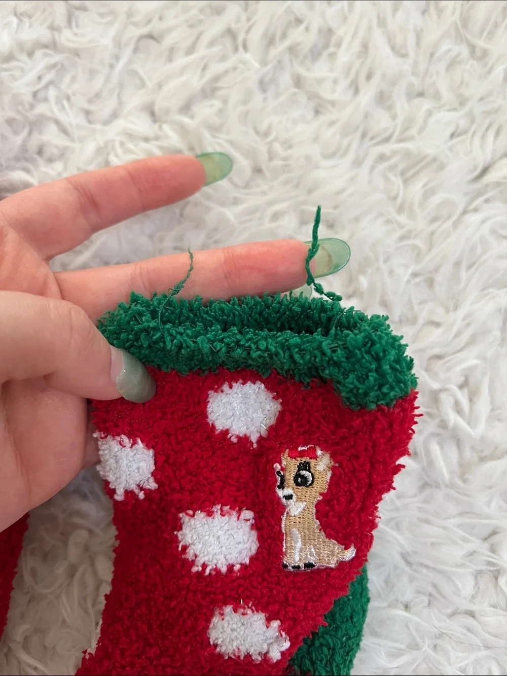 Rudolph the Reindeer Socks Fuzzy Clarice Christmas Holiday